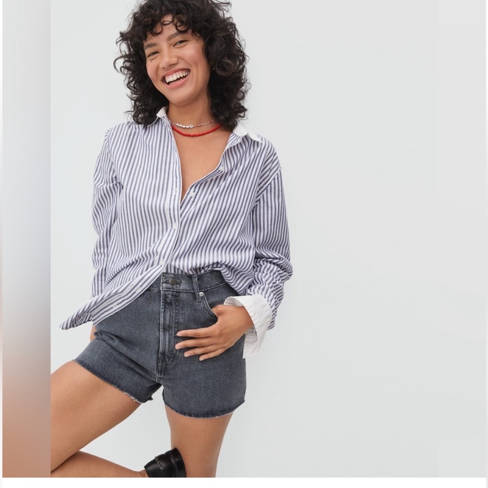 Everlane The Way High Denim Short Dark Wash Size 29